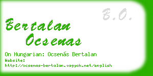 bertalan ocsenas business card